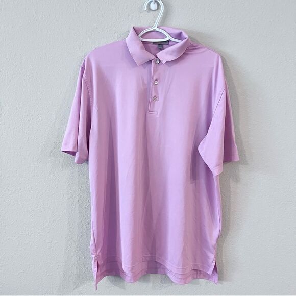 Peter Millar Mens Summer Comfort Golf Polo Shirt Pink Size L - Picture 1 of 7
